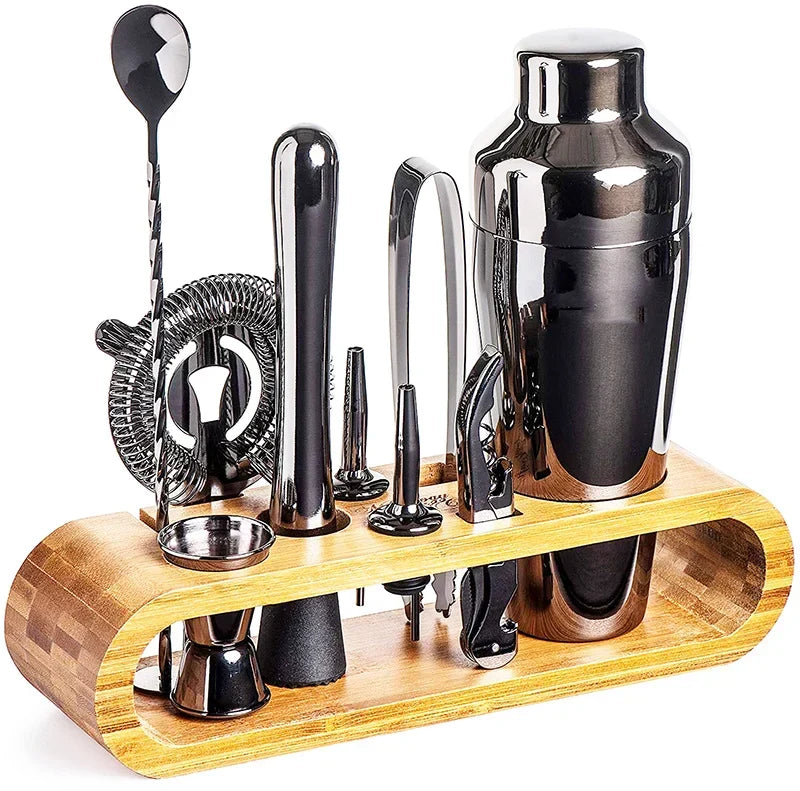 10-Piece Bartender Tool Set – Professional Mixing Kit with Organized Holder | Thomler