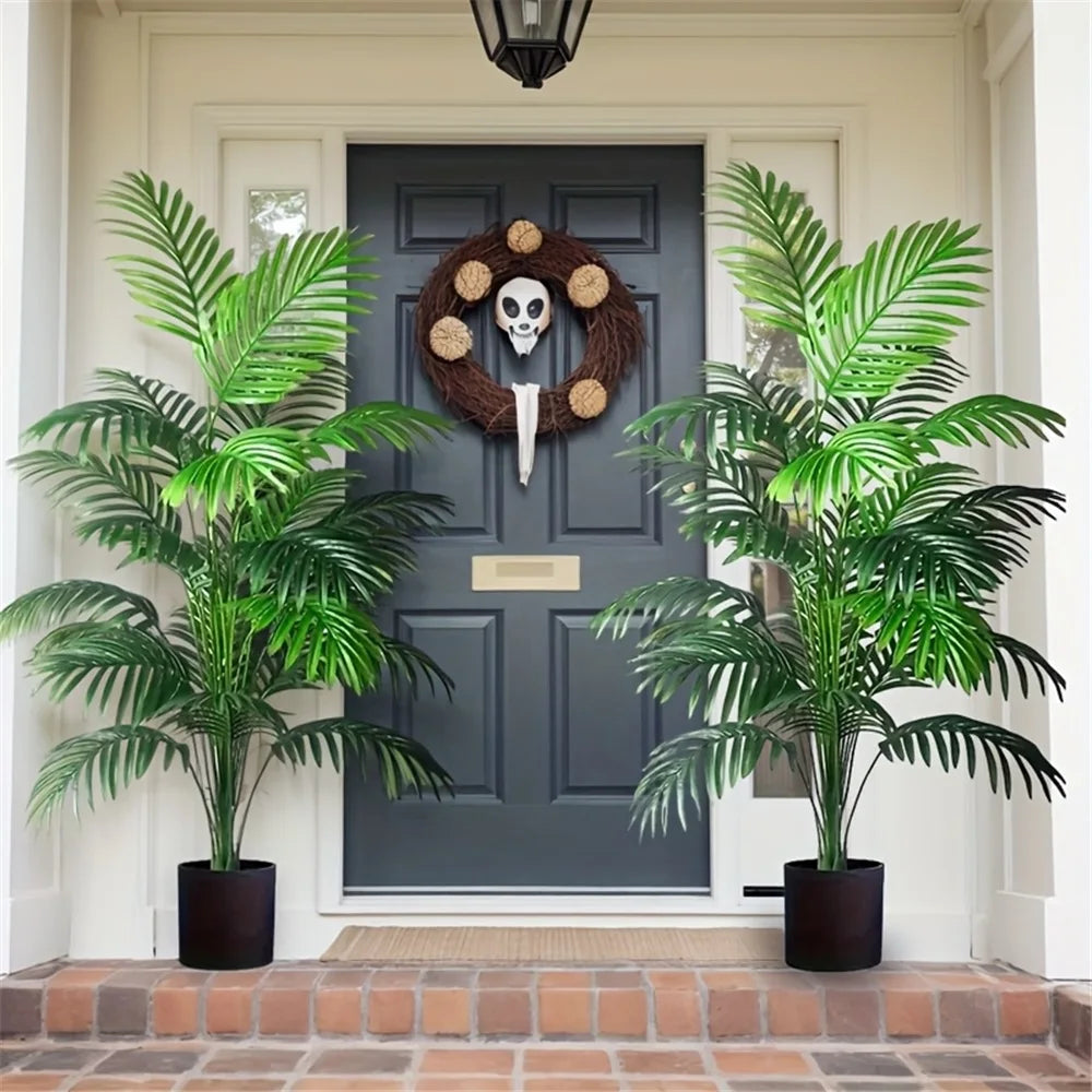 Artificial Palm Tree Plastic 90.0 cm Set Of 2 Indoor Outdoor Tropical Floor Plant Decor | Thomler