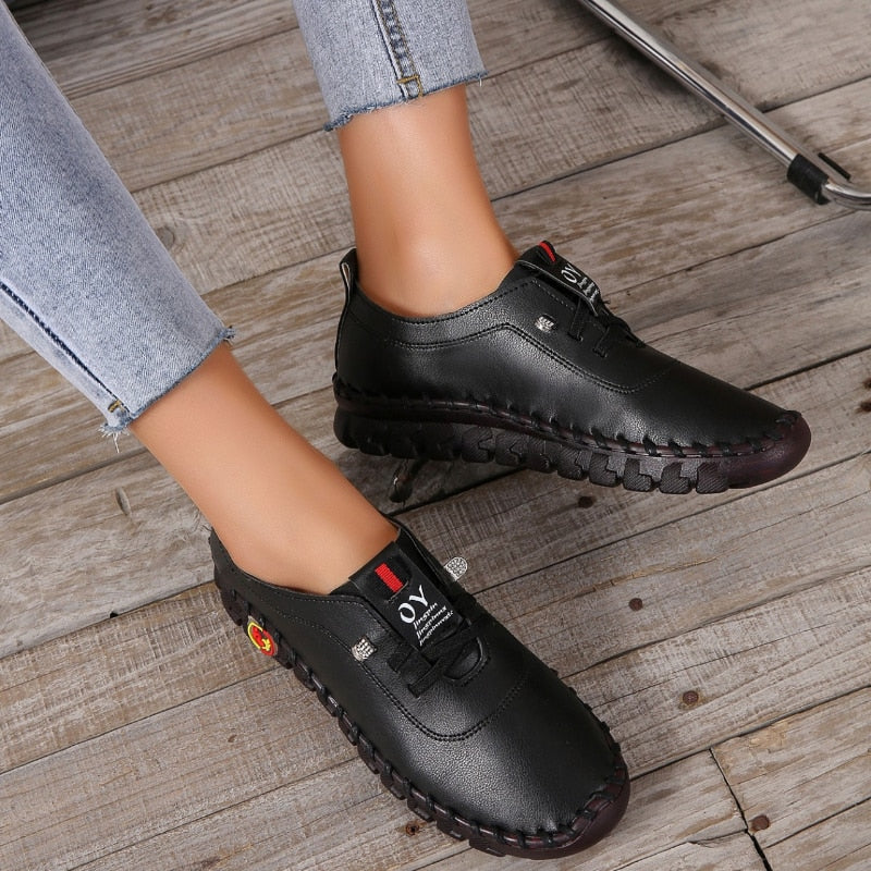 Orthopedic Arch Support Slip-On Loafers for Women – Leather Flats with Anti-Slip Sole for Plantar Fasciitis Relief, All-Day Comfort & | Thomler