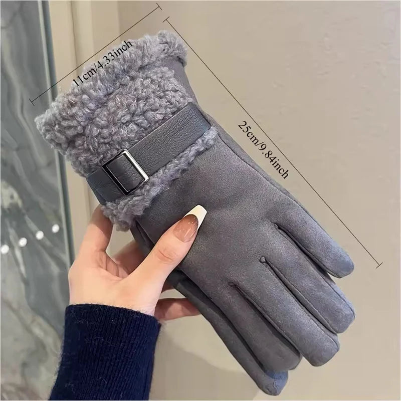 Women's Insulated Touchscreen Gloves with Sherpa Lining – Windproof Winter Cycling Running Ski Gloves | Thomler
