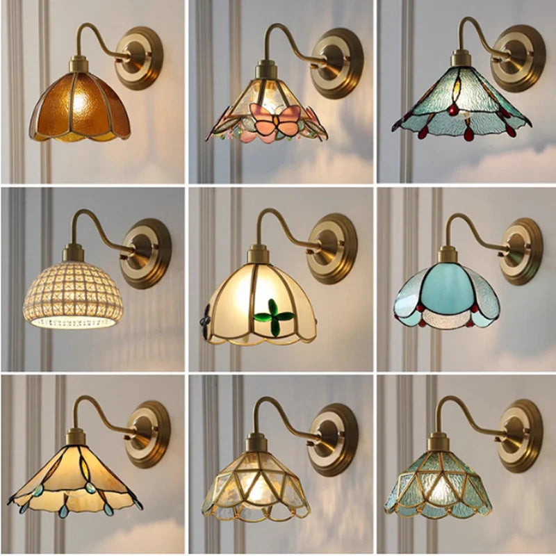 Wall Lamp Stained Glass E27 27.0 cm Hallway Bedroom Tiffany Style Lighting | Thomler