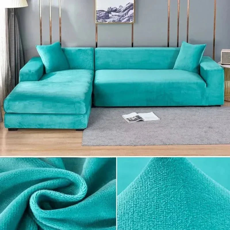 Stretch Velvet Couch Cover – Luxurious Furniture Protector for Living Room | Thomler