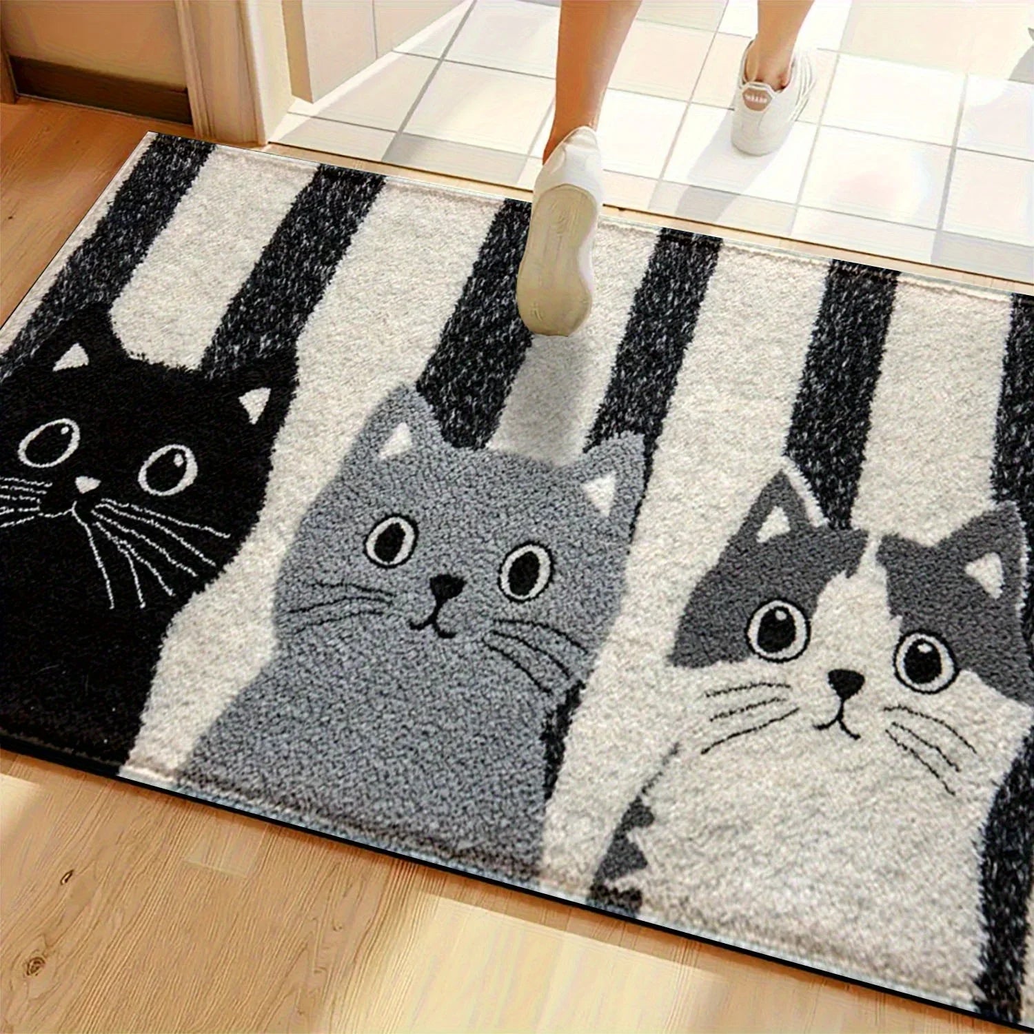 Doormat PVC Non Slip 60.0 cm x 90.0 cm Cat Print Indoor Outdoor Entryway Rug Hallway Bedroom Floor Mat | Thomler