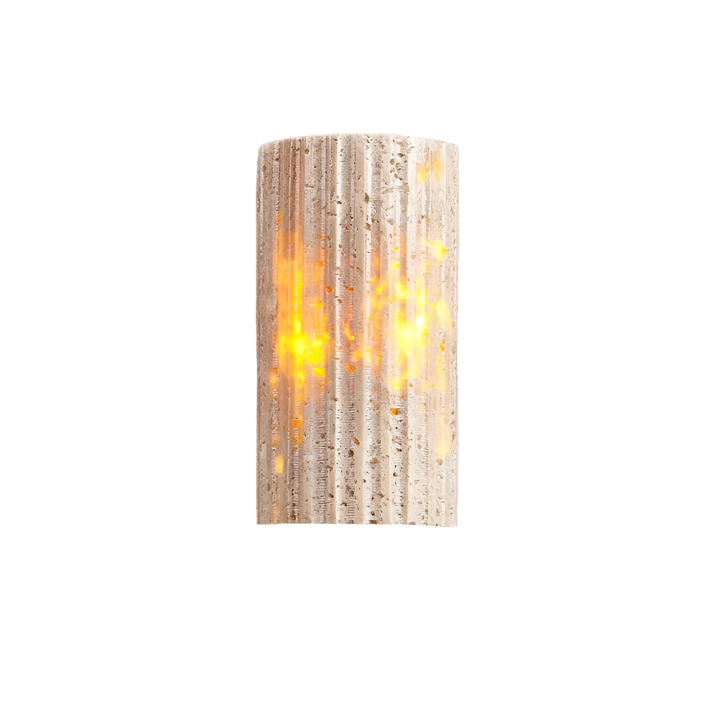 Wall Lamp Travertine Stone 6.5 in Up Down Outdoor Indoor Garden Patio Sconce Ambient Lighting Fixture | Thomler