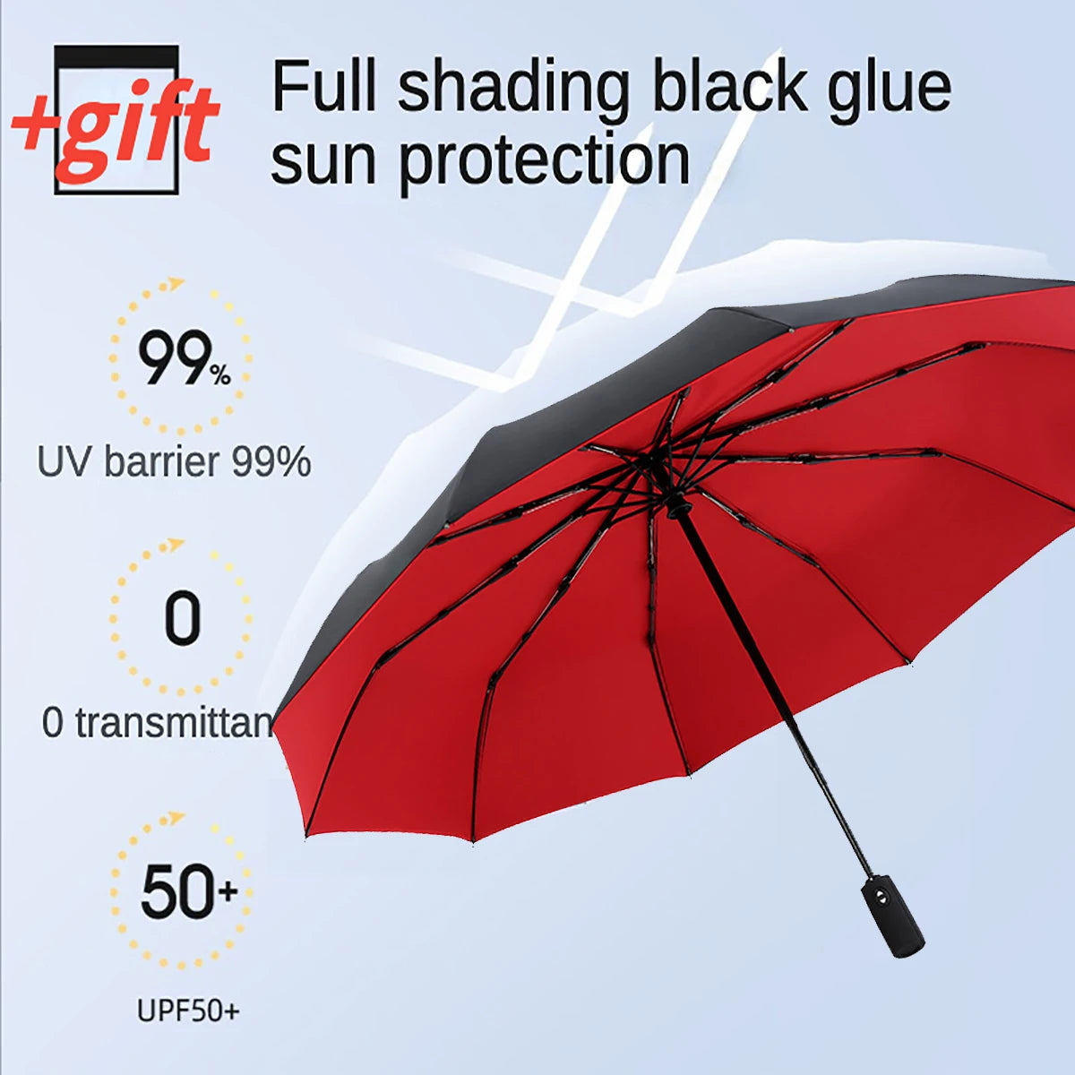 Compact Auto Open/Close Travel Umbrella with Reinforced Canopy – Rain & Wind Protection for Everyday Commuting, Beach Outings, Daily Errands | Thomler