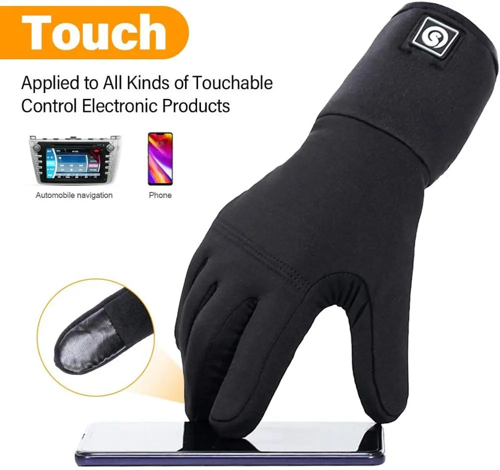 Rechargeable Heated Winter Gloves with Touchscreen Fingertips & Reflective Safety Strips for Cold Weather | Thomler