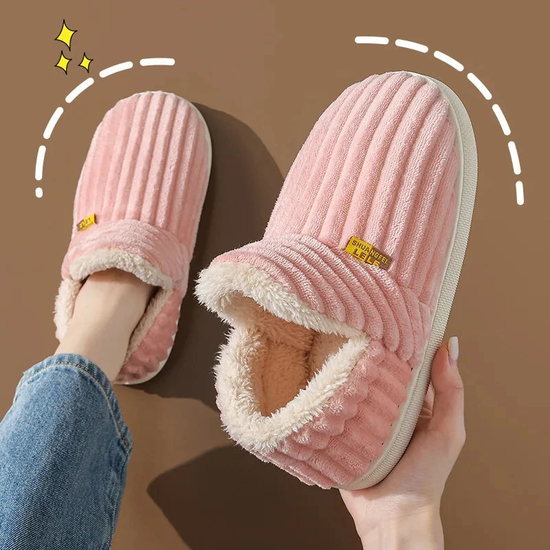 Plush Faux Fur House Slippers – Cozy Indoor Slide-On for Women & Men, Cushioned Footbed, Non-Slip Rubber Sole for Winter Loungewear | Thomler