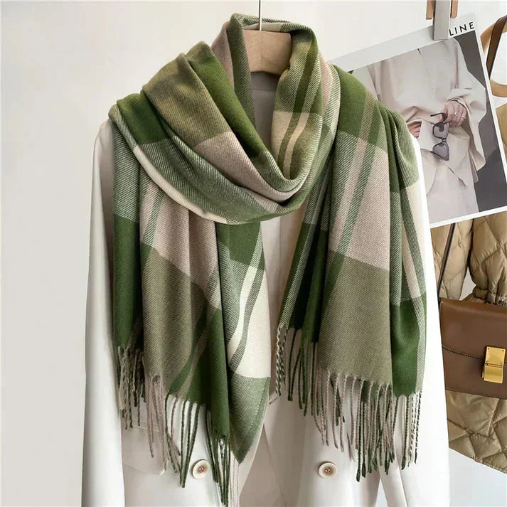 Plaid Square Scarf for Women – Soft Fabric Winter Wrap 35 x 35 Inches Neck Accessory for Cold Weather & Layering Outfits | Thomler