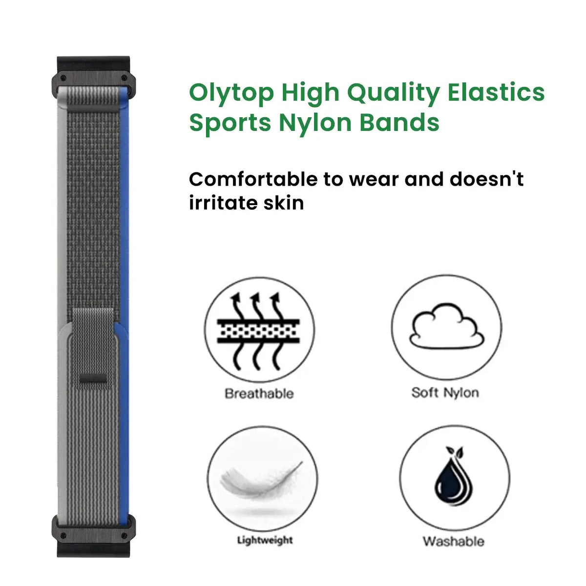 Adjustable Nylon Hook-and-Loop Smartwatch Band – Breathable Sports Strap for Fitness Tracking | Thomler