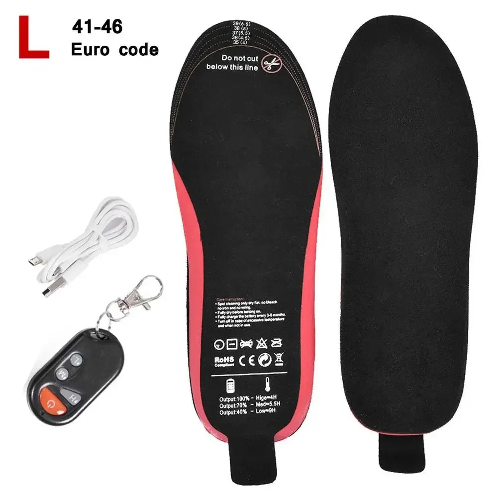 Rechargeable Heated Insoles with Remote Control | 3 Temperature Settings | Trimmable Electric Foot Warmers for Winter Outdoor Activities & | Thomler