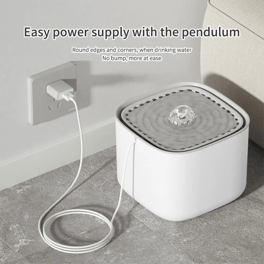 USB Rechargeable Pet Hydration Station 3 Quart Automatic Circulating System Triple Layer Purification Whisper Quiet Electric Bowl for Cats | Thomler
