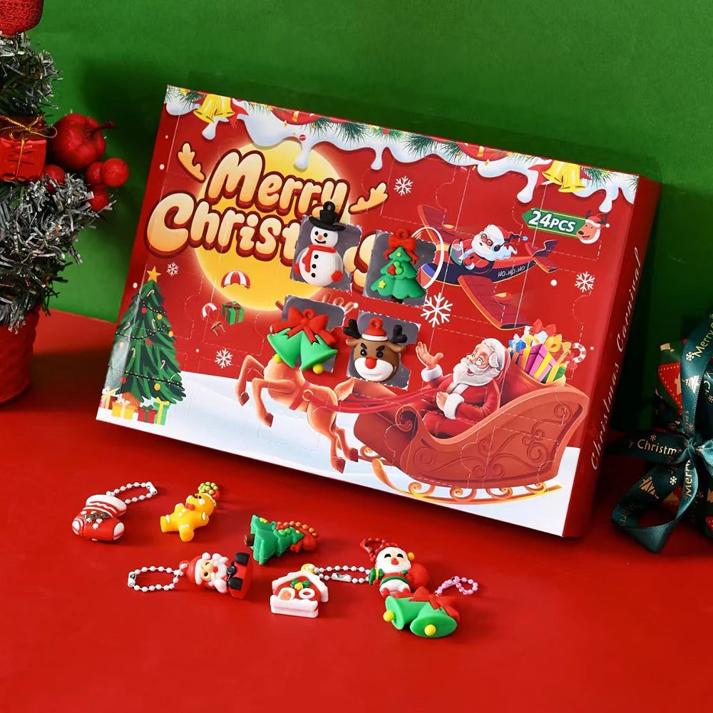 Holiday Countdown Treasure Hunt Box – 24 Mini Figurines for DIY Advent Calendar Decoration | Thomler