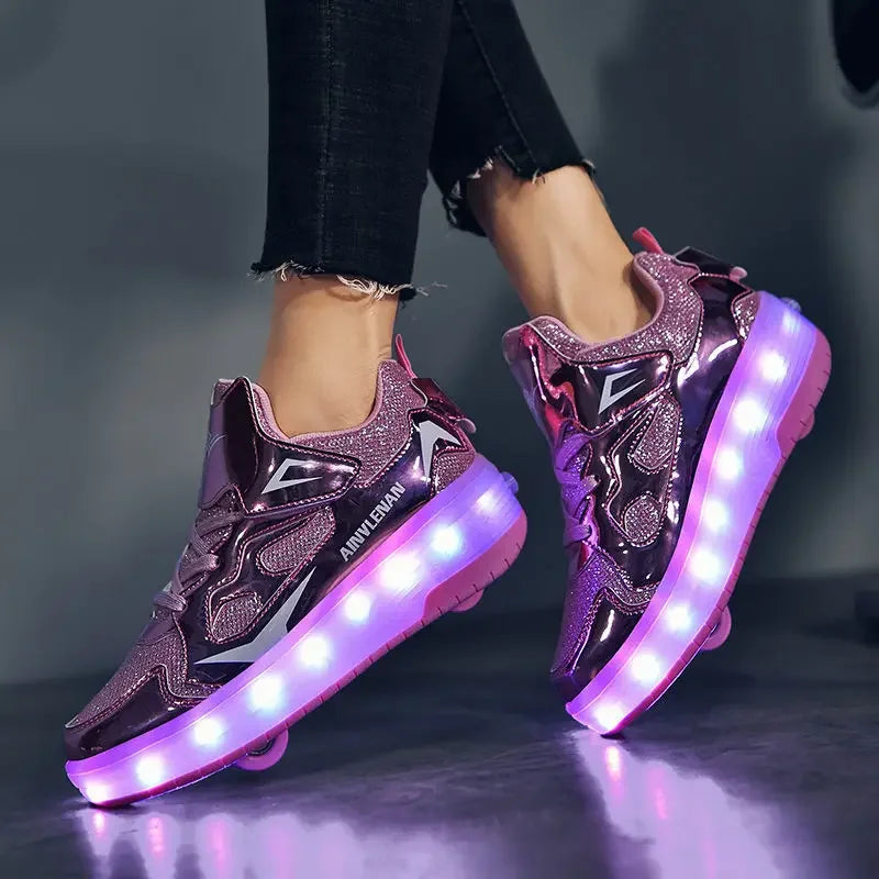 Light-Up Roller Sneakers for Kids – Illuminated Wheels with LED Lights for Boys & Girls – Skate Shoes with Retractable Wheels | Thomler