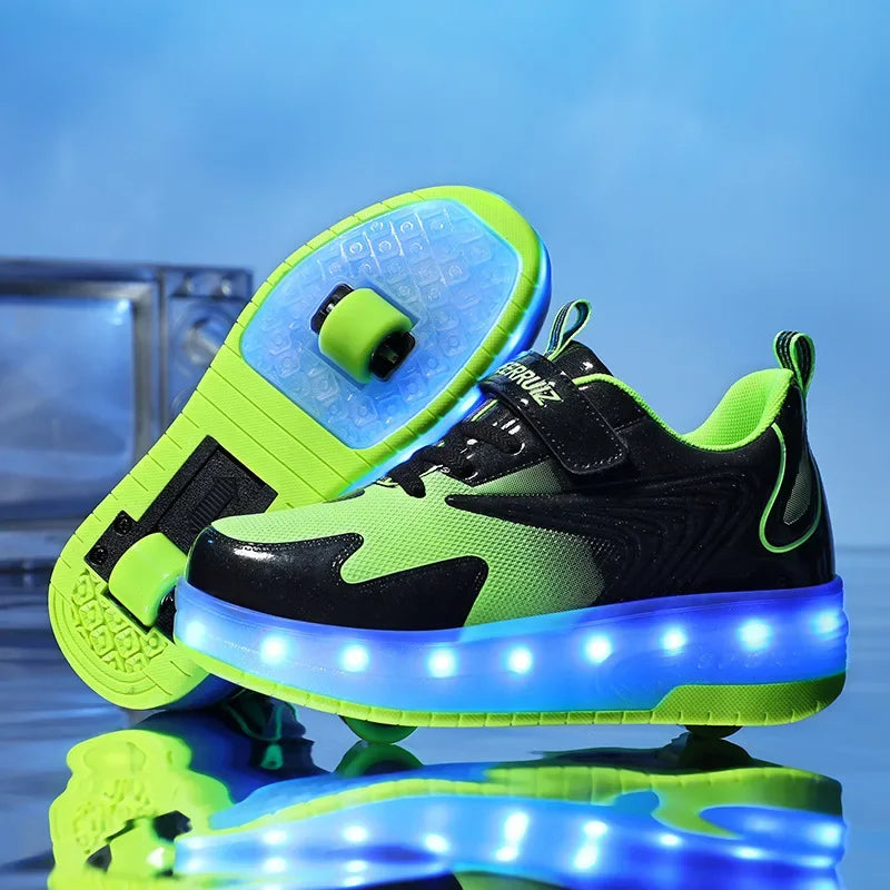 Light-Up Roller Sneakers for Kids – Illuminated Wheels with LED Lights for Boys & Girls – Skate Shoes with Retractable Wheels | Thomler