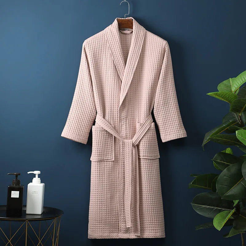 Soft Cotton Bathrobe for Women & Men – Cozy Lounge Robe After Shower Spa Hotel Home – Breathable Comfort Fit Loungewear | Thomler