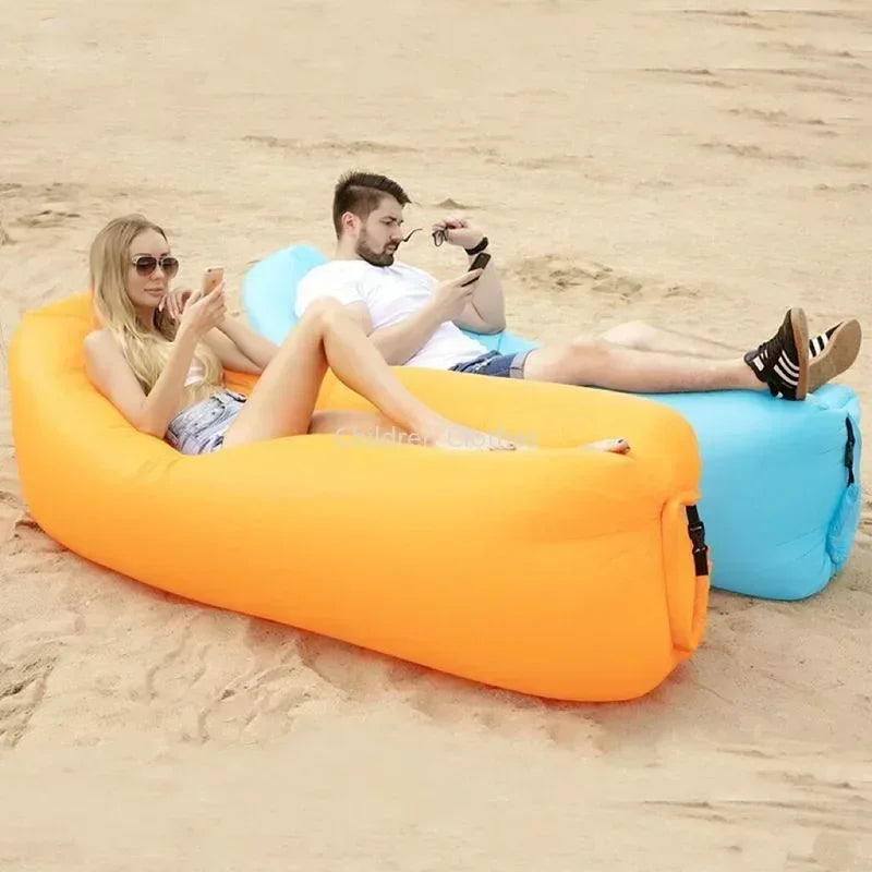 Portable Inflatable Lounger Chair for Camping Beach Park & Festivals – Fast Setup Air Couch with Headrest | Thomler