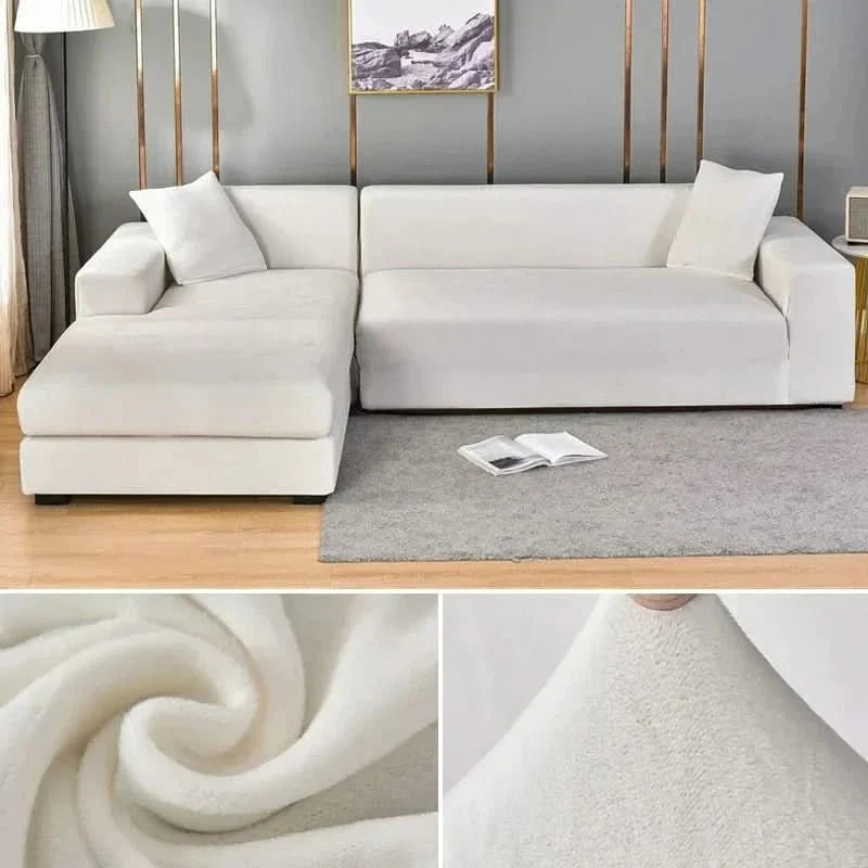 Stretch Velvet Couch Cover – Luxurious Furniture Protector for Living Room | Thomler