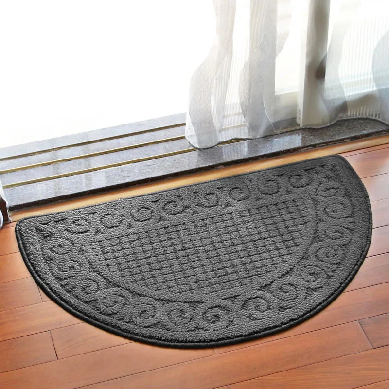 Semicircle Doormat Non-Slip Polyester Entry Mat for Front Door Kitchen Bathroom | Thomler