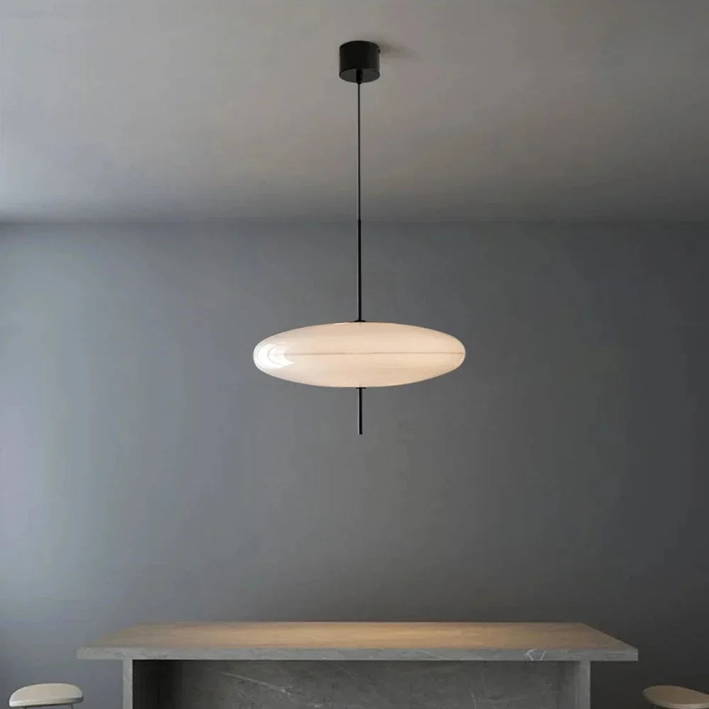 Contemporary Disc Pendant Lamp – Perforated Metal Shade with LED Downlight for Dining Room & Kitchen Island | Thomler