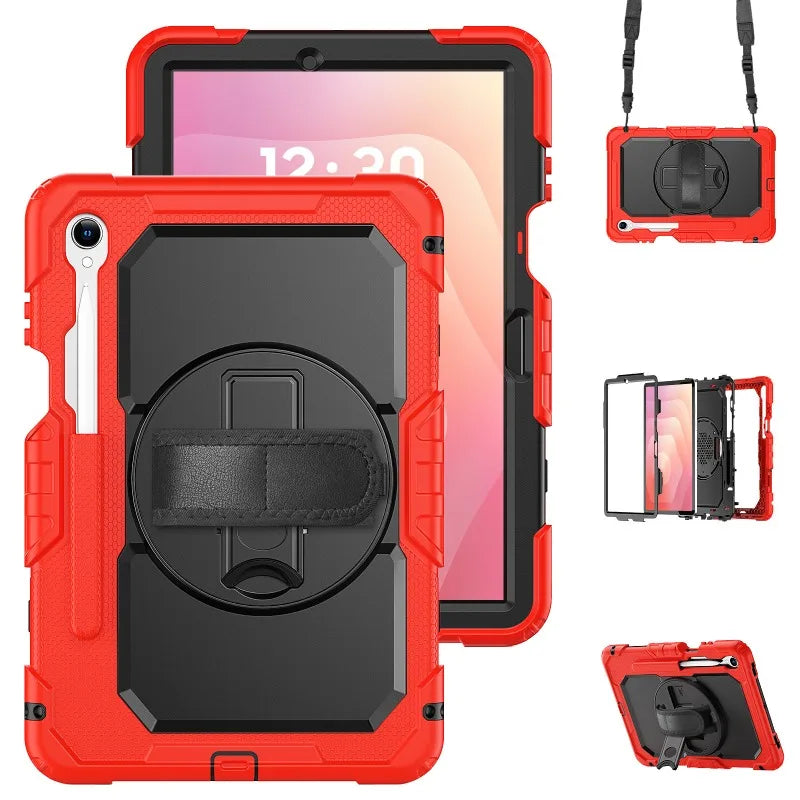 Heavy-Duty Tablet Case for Samsung Galaxy Tab S11–S7 with Rotating Hand Strap, Kickstand & Shoulder Strap | Thomler
