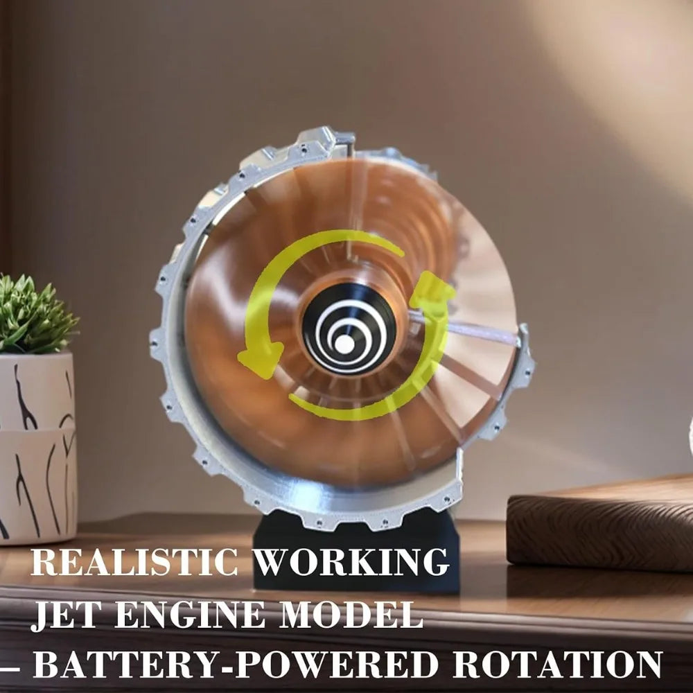 Turbofan Jet Engine Replica – 3D Printed Desk Model with Metallic Finish & Display Stand for Aviation Enthusiasts | Thomler