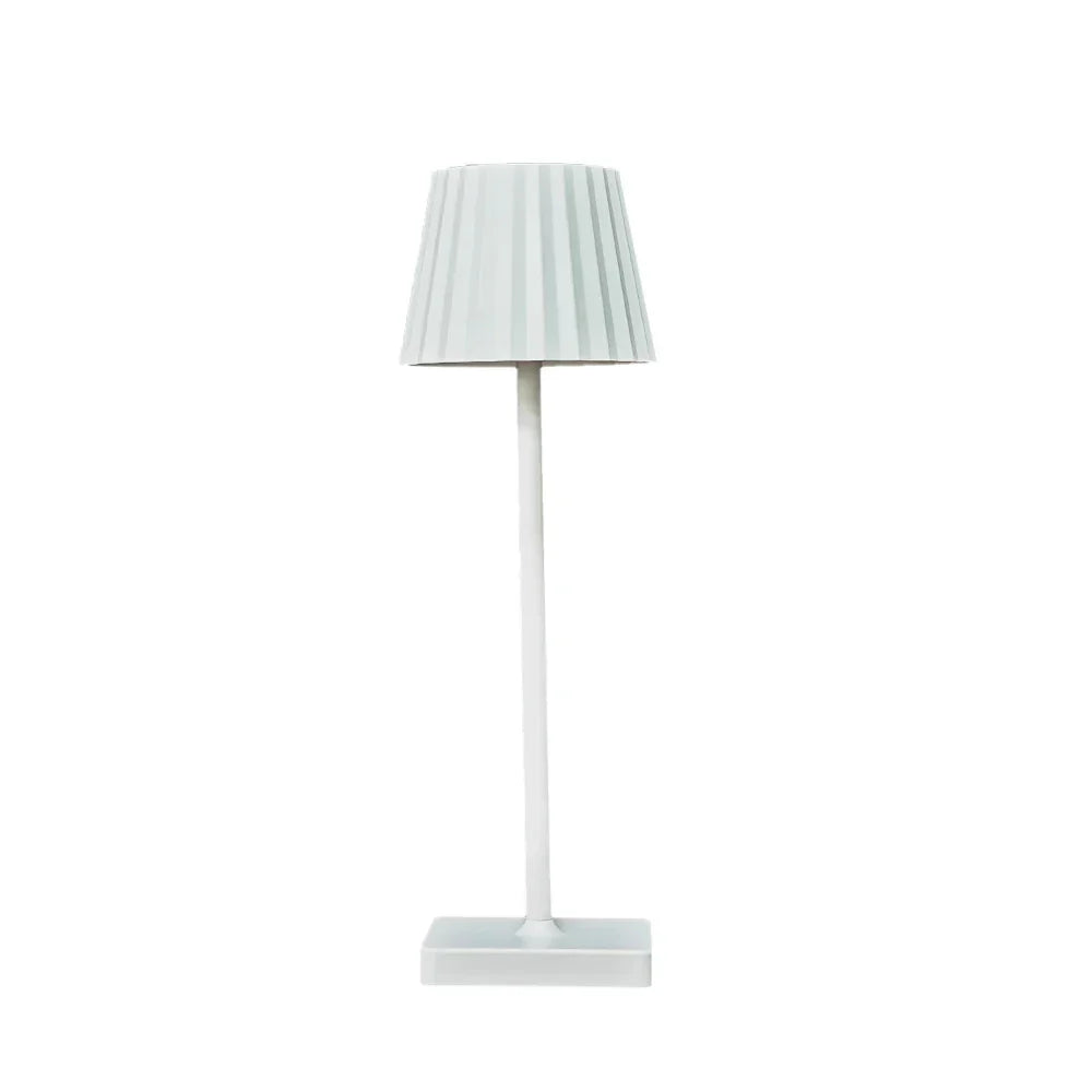 Cordless Rechargeable Table Lamp with Pleated Shade & Touch Dimmer – Classic LED Bedside Light for Bedroom Living Room | Thomler