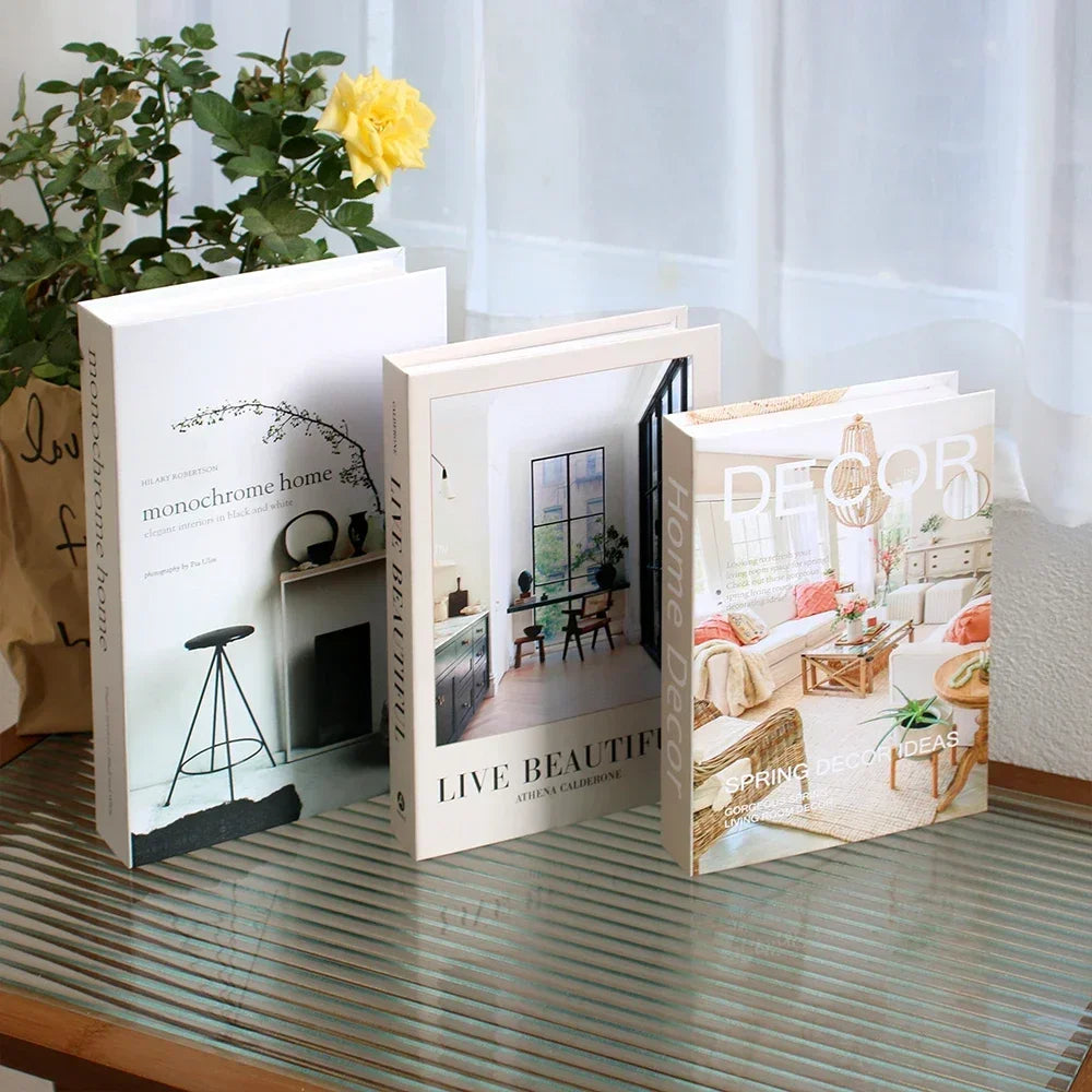Decorative Faux Books Cardboard Foldable Set Of 3 Living Room Coffee Table Styling Bookshelf Display Interior Decor | Thomler