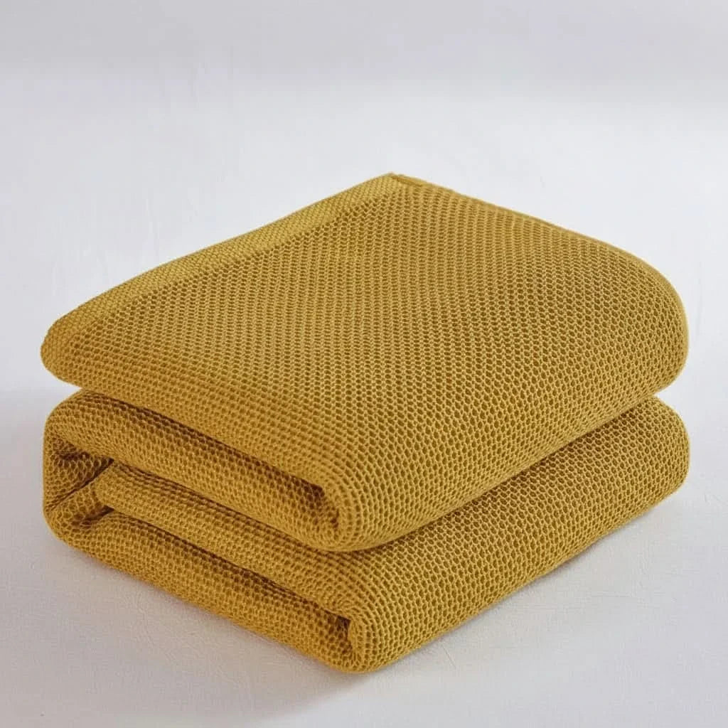Airy Cotton-Blend Throw with Tassels – Year-Round Comfort for Couch, Bed & Chair | Thomler