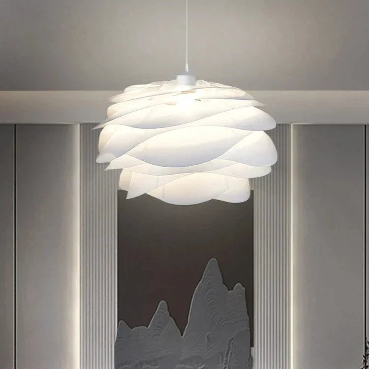 Sculptural Floral Ceiling Fixture with Tiered Petal Diffuser for Dining & Living Room – Adjustable Hardwire Pendant | Thomler