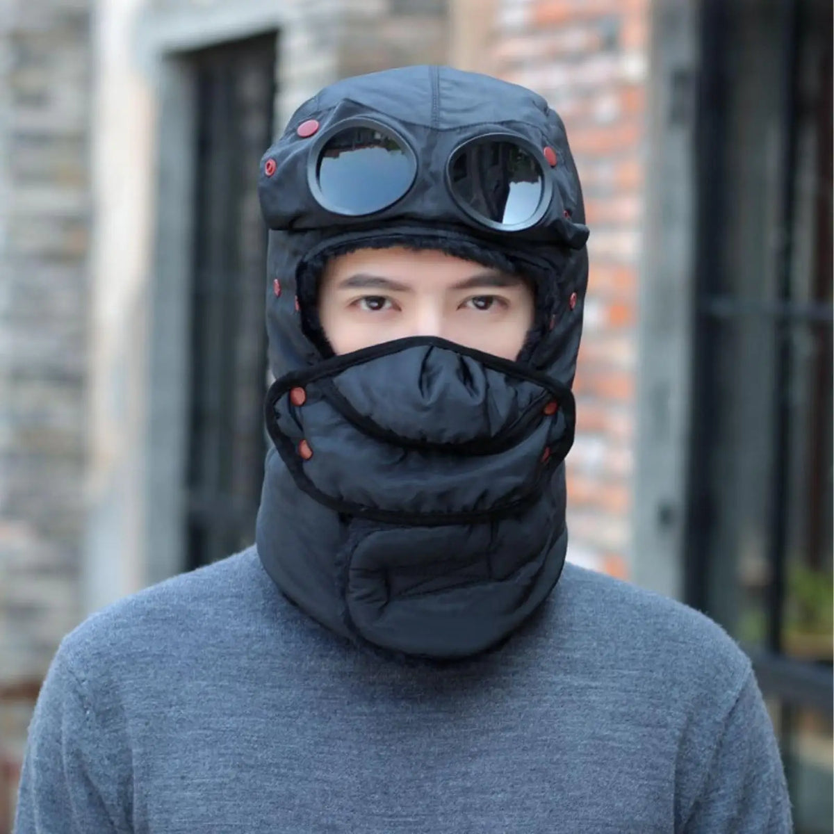 Insulated Winter Beanie with Integrated Face Shield for Cold Weather Protection | Thomler