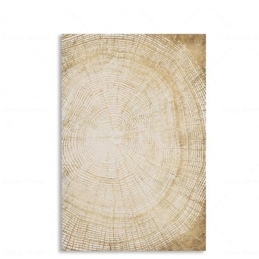 Canvas Wall Art Polyester 24 in x 18 in Tree Rings Abstract Home Décor Rustic Modern Artwork | Thomler