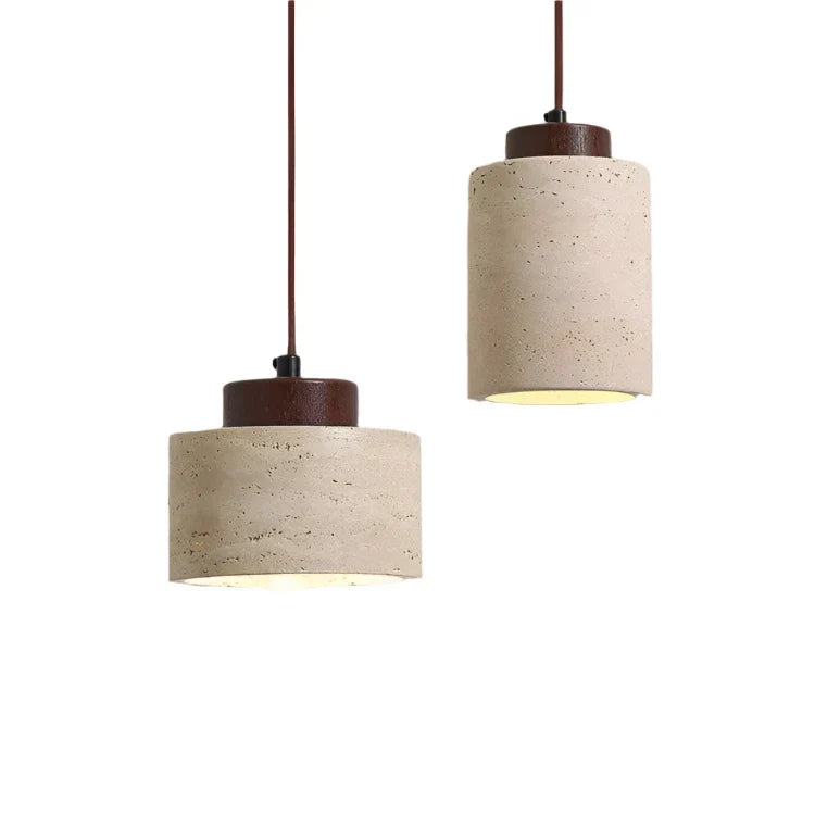 Pendant Light Travertine Stone 16.5 cm Warm White Bedroom Bedside Hanging Ceiling Lamp Scandinavian Ambient Lighting | Thomler