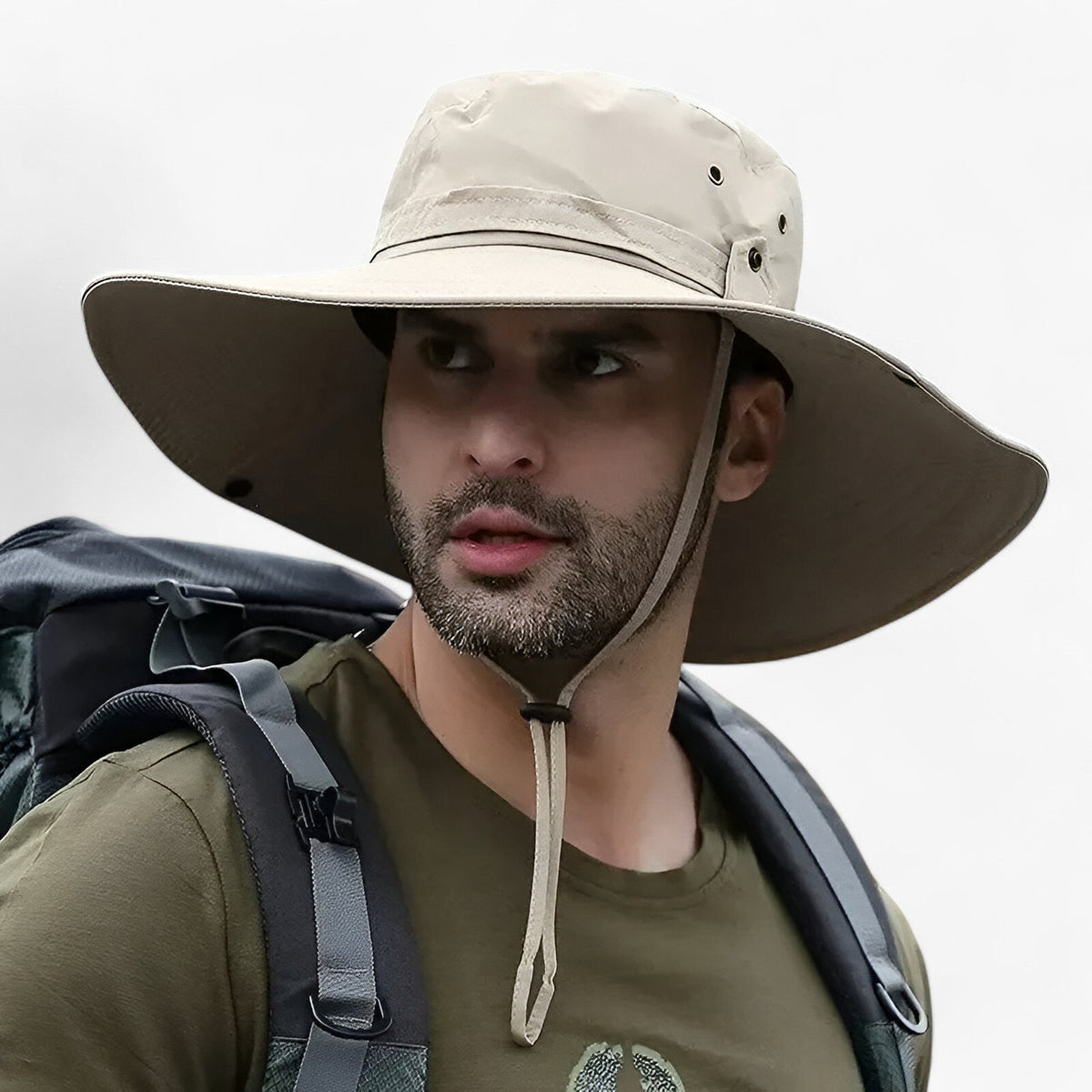 Wide-Brim Sun Hat with Mesh Ventilation & Adjustable Chin Strap for Men & Women – Lightweight Foldable Design for Hiking, Fishing, Beach & | Thomler