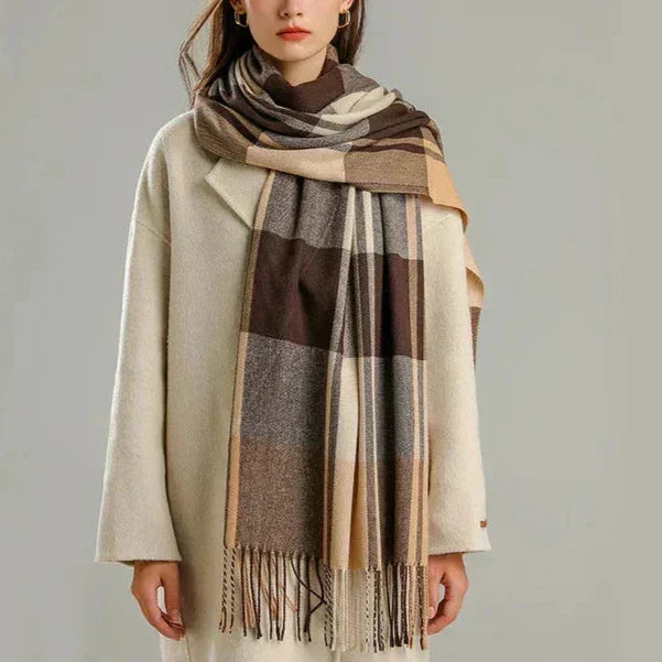 Plaid Square Scarf for Women – Soft Fabric Winter Wrap 35 x 35 Inches Neck Accessory for Cold Weather & Layering Outfits | Thomler
