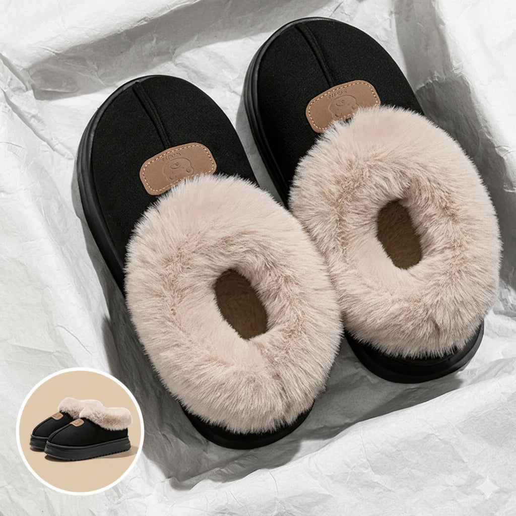 Ankle-High Plush House Slippers – Cushioned EVA Base, Fleece Warmth, Indoor/Outdoor Use for Men & Women | Thomler