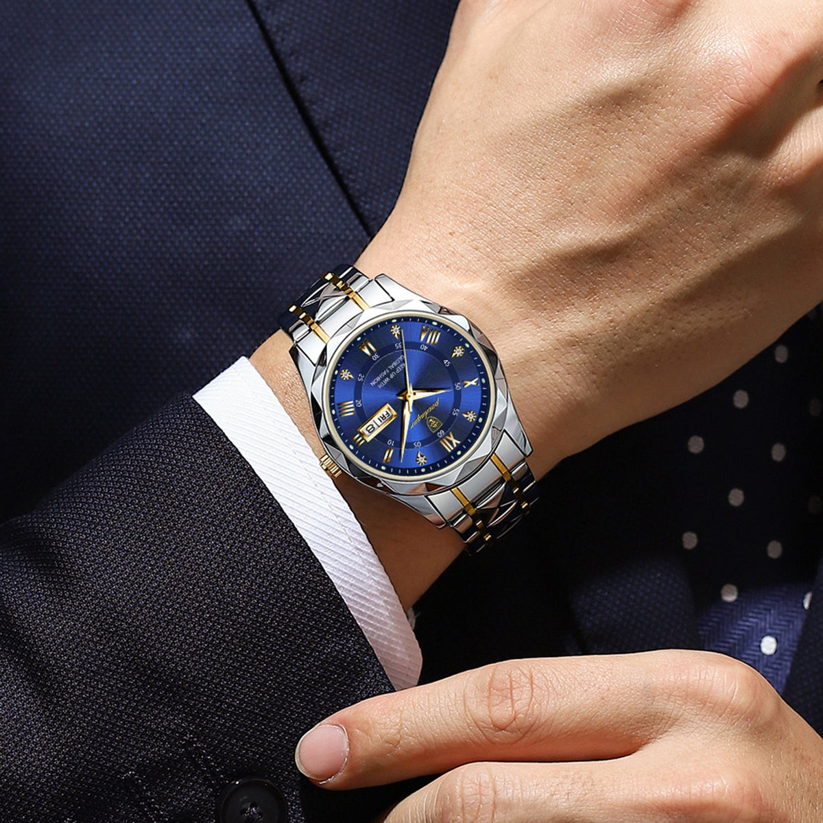 Stainless Steel Men's Watch with Luminous Dial & Date Display | Thomler