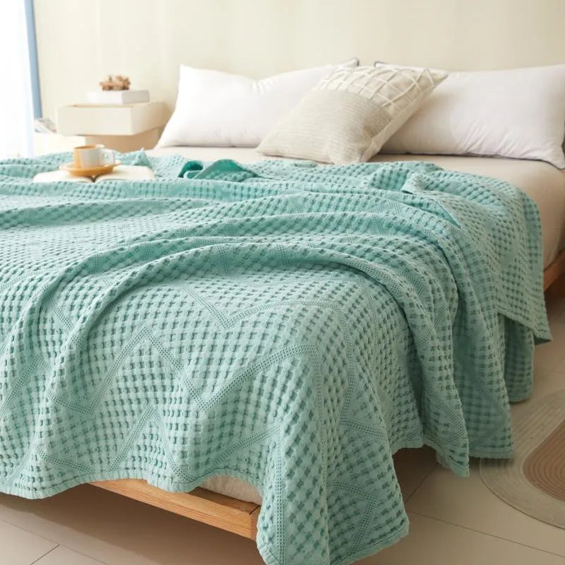 Lightweight Cotton Muslin Throw Blanket for Couch, Bed & Travel – Breathable All-Season Woven Cover | Thomler