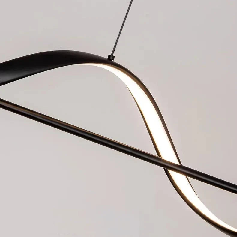 Contemporary Aluminum Twist Ceiling Fixture, 47 in LED Semi-Flush Mount, Adjustable Illumination for Modern Dining & Living Spaces, AC | Thomler