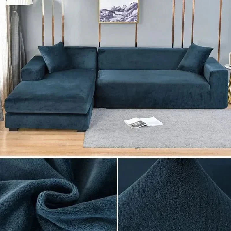 Stretch Velvet Couch Cover – Luxurious Furniture Protector for Living Room | Thomler