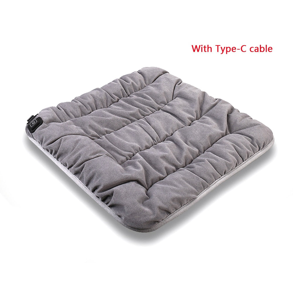 USB Heated Seat Cushion with 3 Temperature Settings for Chair & Couch | Thomler