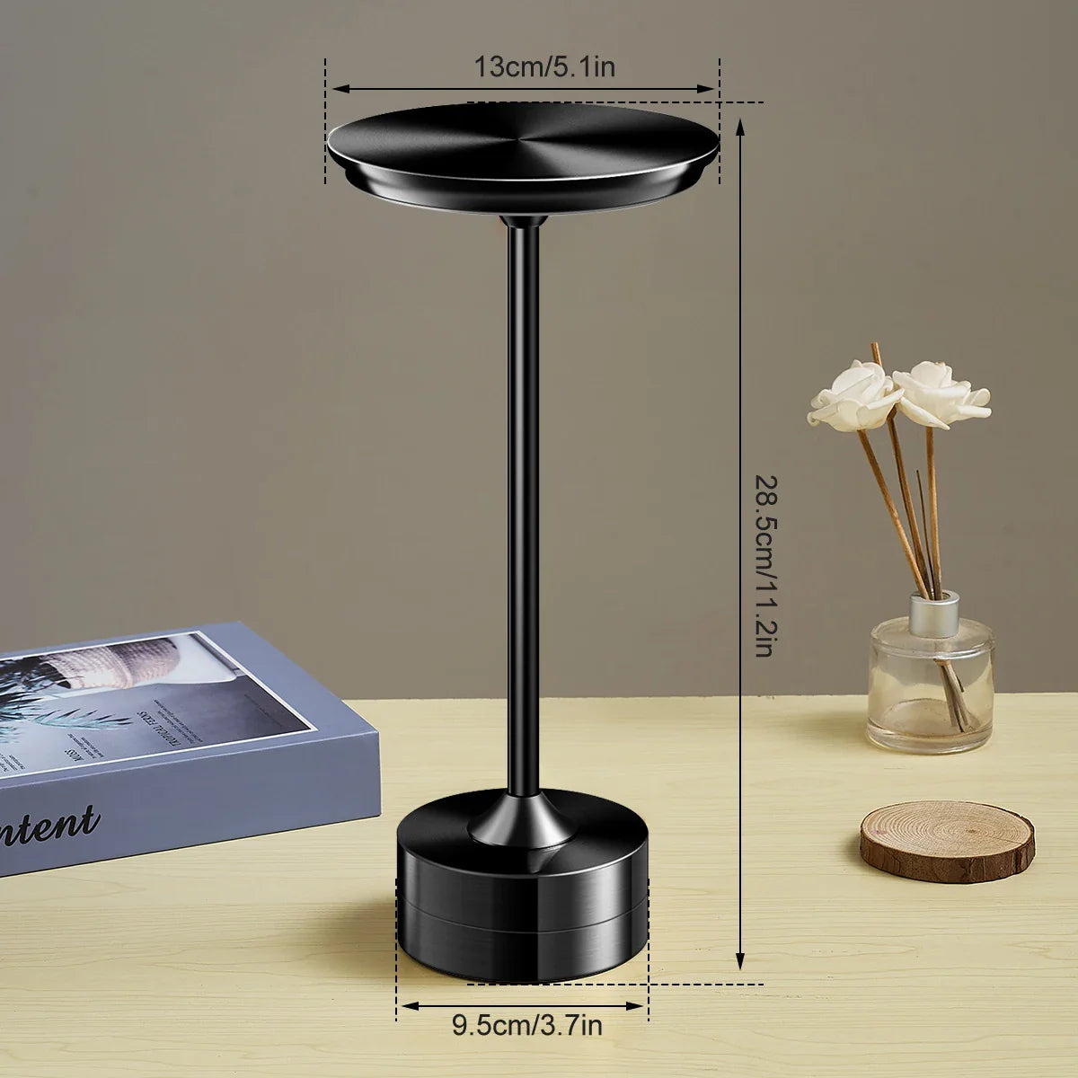 Table Lamp Metal 11 in USB Rechargeable Touch Control Desk Lamp Warm Neutral White Light | Thomler