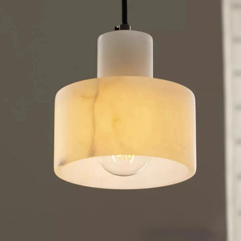 Round Stone Hanging Light Fixture with Soft Glow Diffusion for Dining Room & Bedroom | Thomler