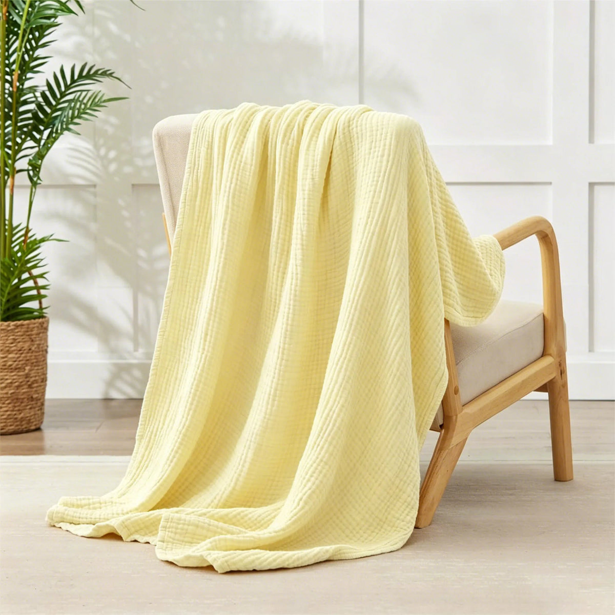 Soft Muslin Blanket 100% Cotton 6-Layer Breathable Throw for Couch Bed Travel Lightweight All Season Comfort Blanket Foldable | Thomler