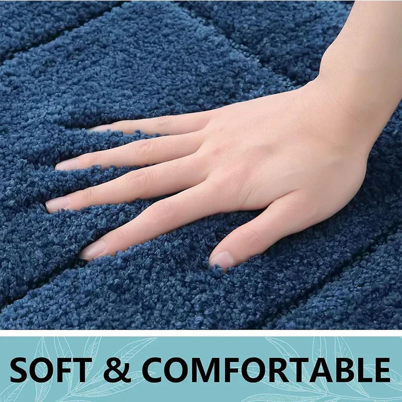 Double-Layer Microfiber Bath Mat with Non-Slip Backing – Ultra Absorbent Plush Velvet Bathroom Rug for Safety & Comfort | Thomler