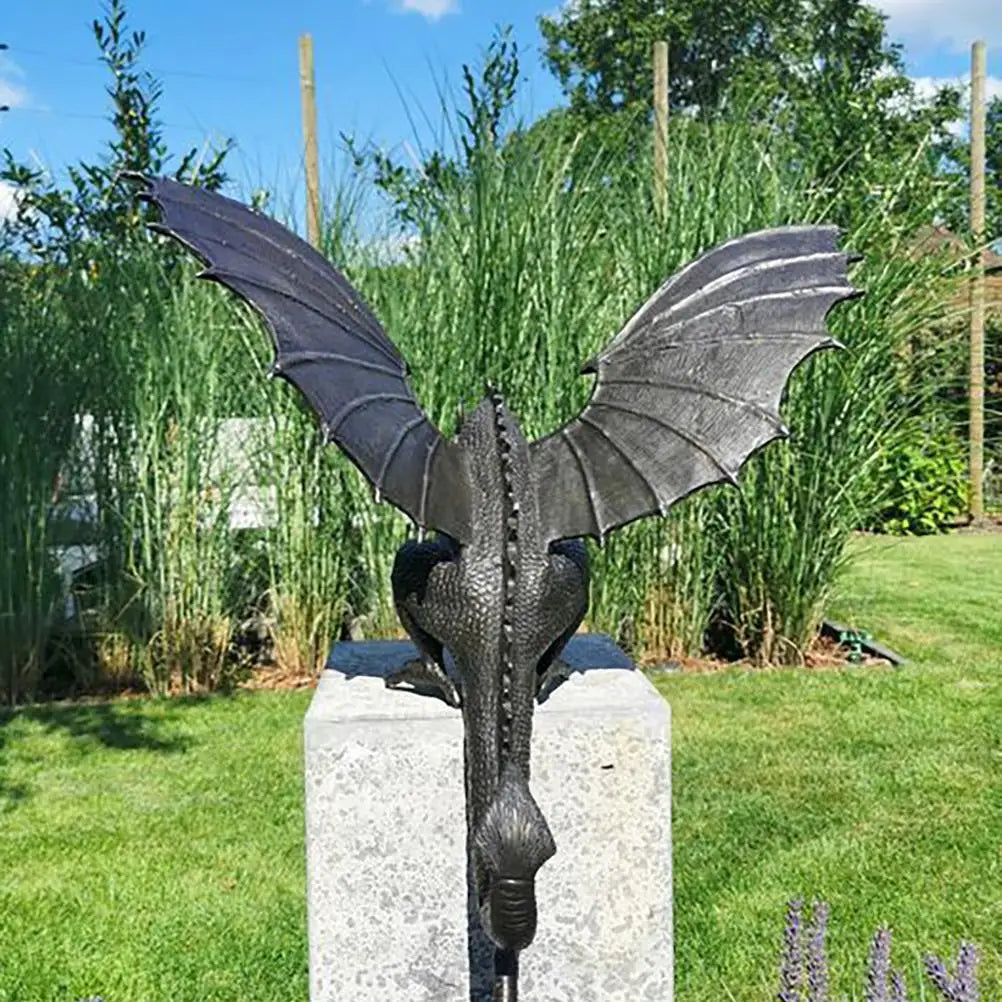 Garden Fountain Resin Dragon Sculpture 35.0 cm Bronze Pond Patio Water Feature Fantasy Ornament | Thomler