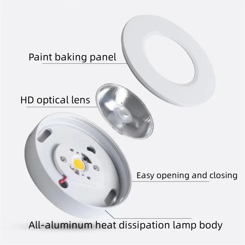 Ceiling Light Aluminium Ultra Thin Anti Glare Surface Mounted Kitchen Bathroom Living Room Downlight Modern LED Lamp | Thomler