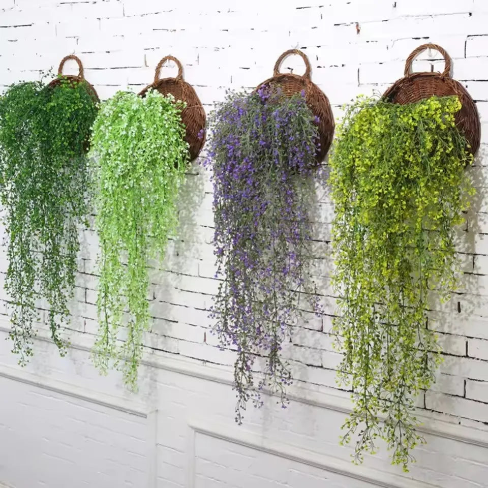 Wall Planter Basket Rattan 30.0 cm Natural Indoor Outdoor Hanging Flower Pot Holder Garden Balcony Decor | Thomler