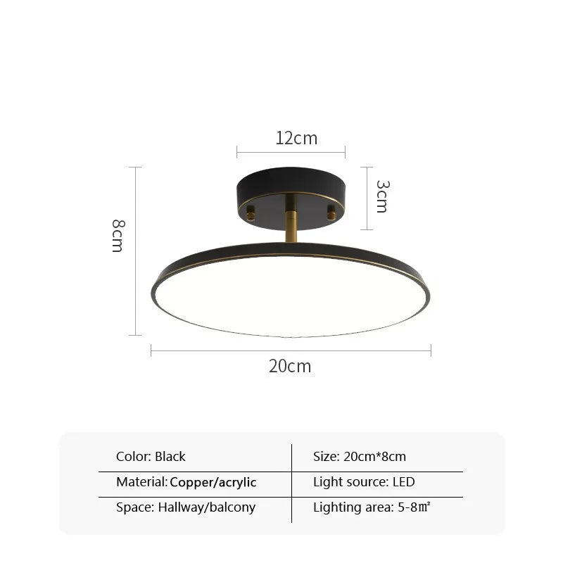 Adjustable LED Ceiling Light Fixture – Modern Copper & Aluminum Flush Mount Spotlight for Hallway, Bedroom, Living Room & Entryway | Thomler