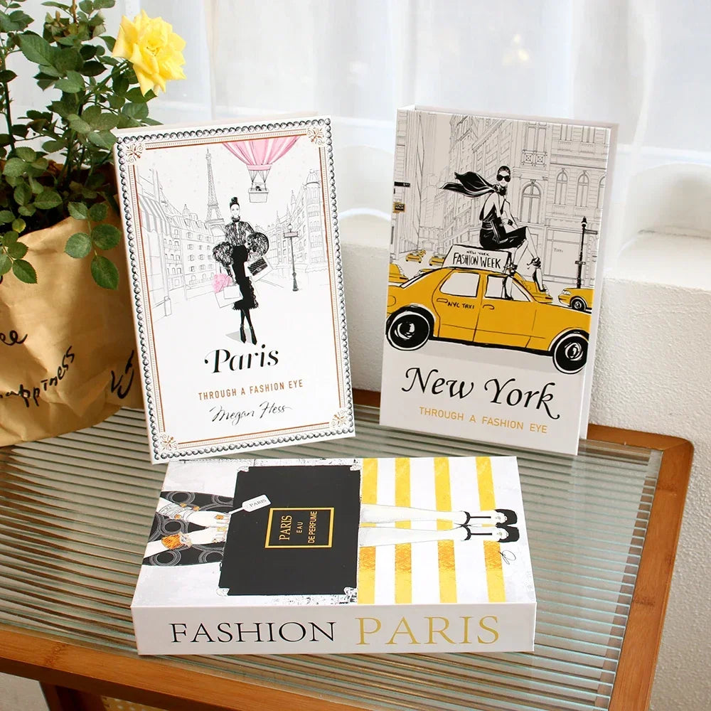 Decorative Faux Books Cardboard Foldable Set Of 3 Living Room Coffee Table Styling Bookshelf Display Interior Decor | Thomler