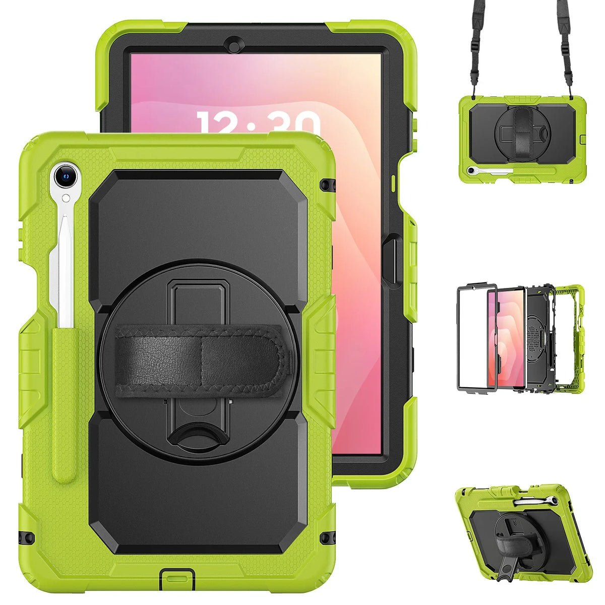 Heavy-Duty Tablet Case for Samsung Galaxy Tab S11–S7 with Rotating Hand Strap, Kickstand & Shoulder Strap | Thomler